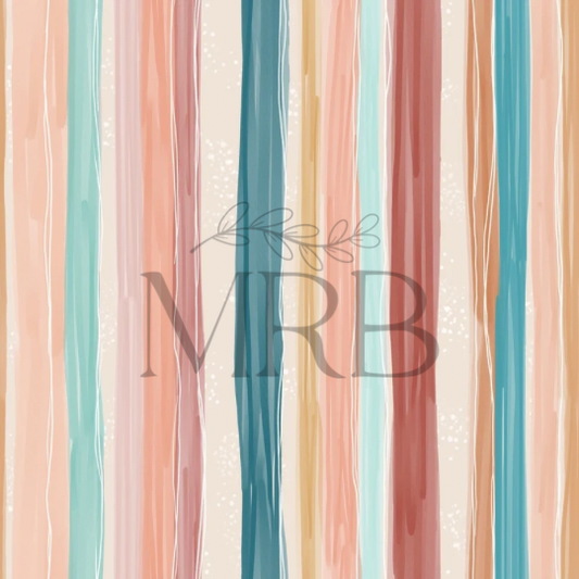Peach Sketchy Stripes (ON HAND)