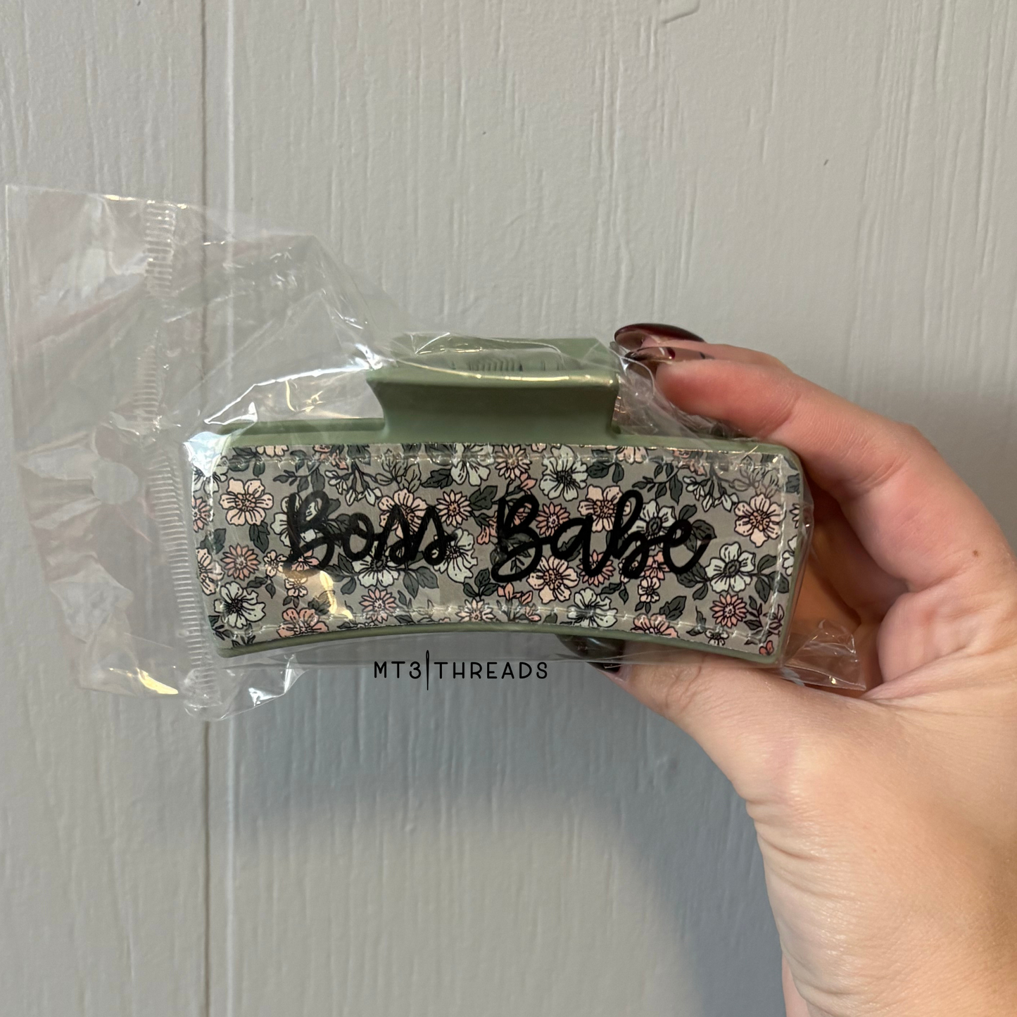 Boss Babe Floral | Claw Clip
