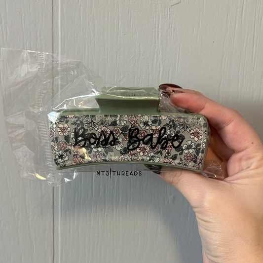 Boss Babe Floral | Claw Clip