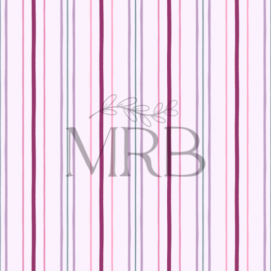 MRB EXCLUSIVE Purple Floral Stripes (ON HAND FABRIC)