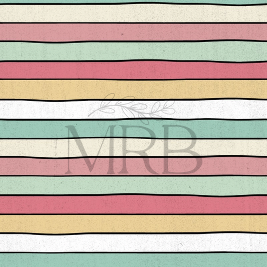 Retro Baseball Girly Stripes (ON HAND)