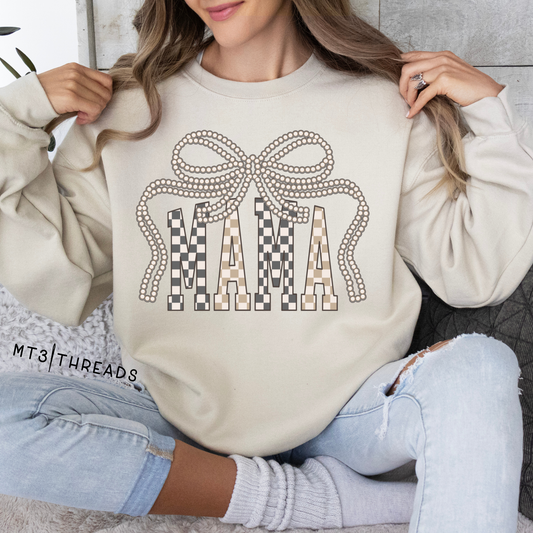 Mama Faux Rhinestone Bow