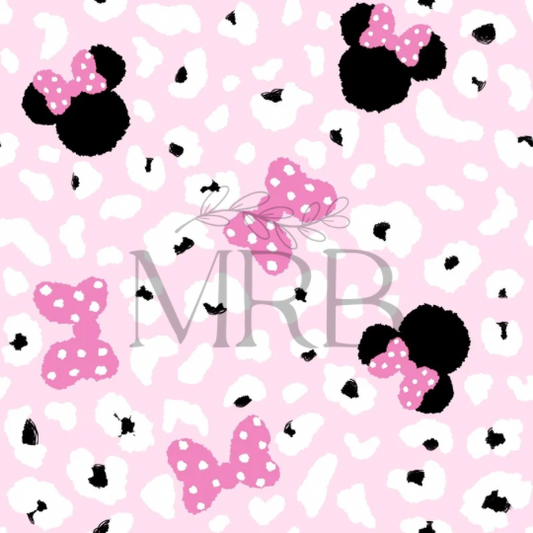 Pink Minnie Cheetah (ON HAND FABRIC)