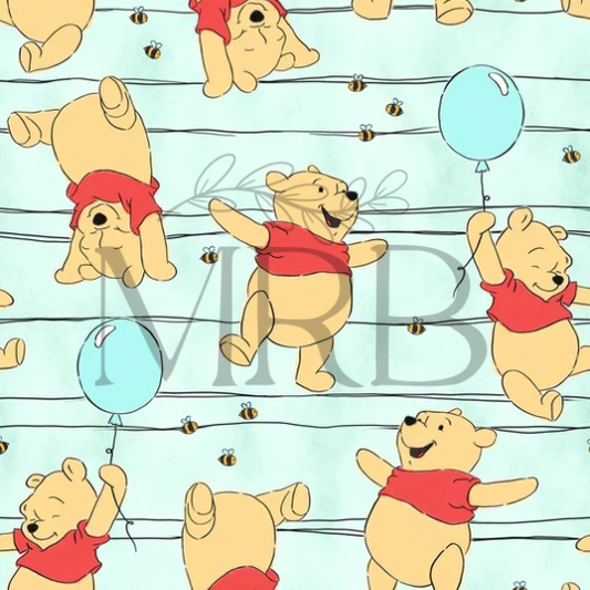Aqua Pooh (ON HAND FABRIC)