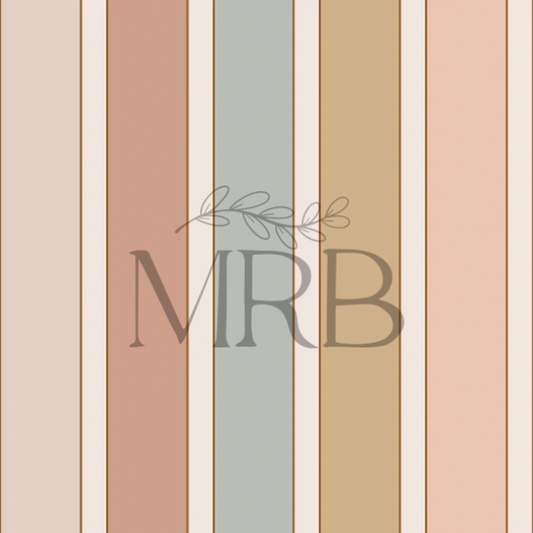 Muted Boho Floral Stripes (ON HAND)