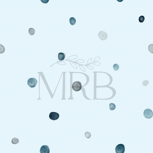 Blue Watercolor Dots (ON HAND)