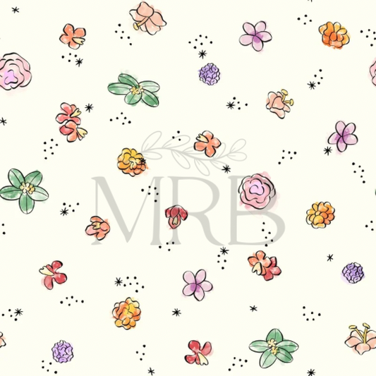 Bluey Watercolor Floral Coord (ON HAND)