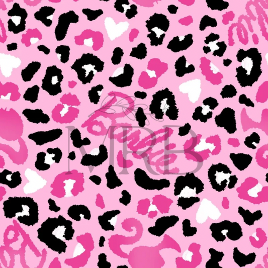 Pink+Black Barbie Cheetah (ON HAND FABRIC)
