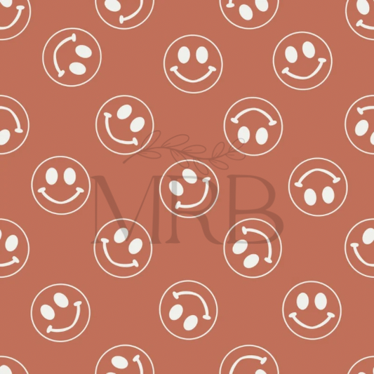 Mauve Smiley (ON HAND FABRIC)
