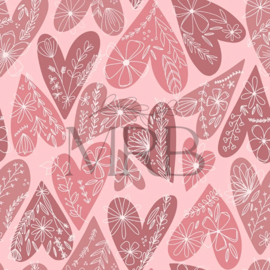 Pink Floral Hearts (ON HAND)