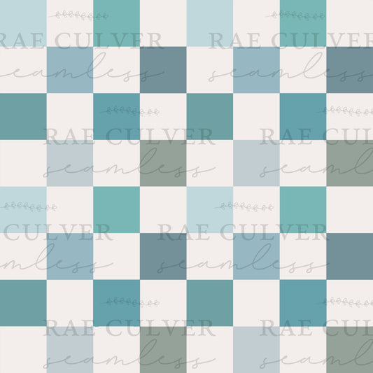 Teal Checks (ON HAND)