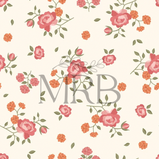 Pink+Orange Floral (ON HAND FABRIC)