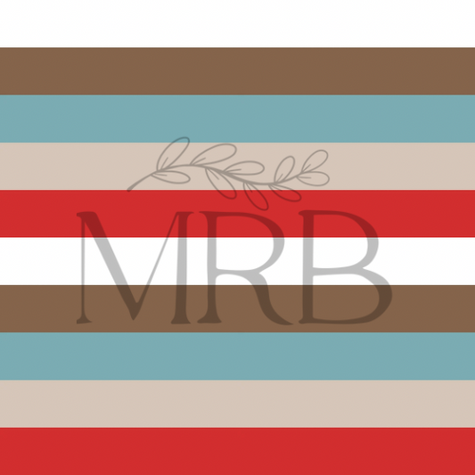 Blue/red/brown stripes(ON HAND FABRIC)