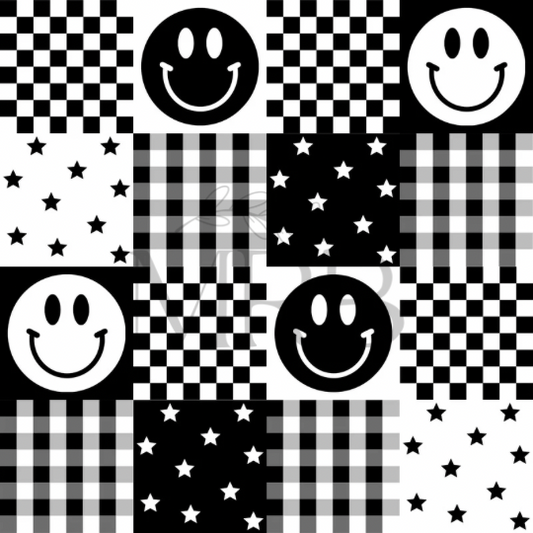 MRB Black Smiley Patchwork (ON HAND)