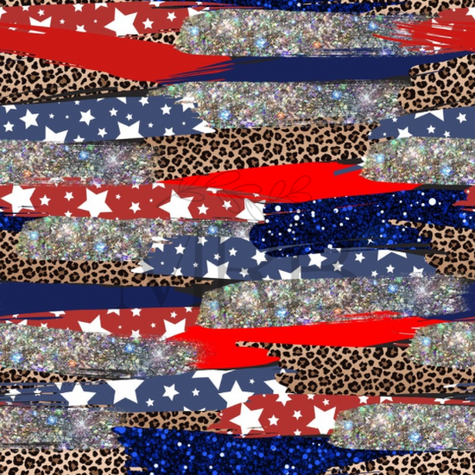 RWB Brushstrokes (ON HAND FABRIC)