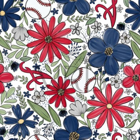 Braves Floral (ON HAND FABRIC)