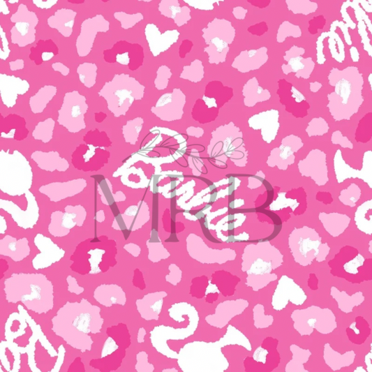 Pink Barbie Cheetah (ON HAND FABRIC)