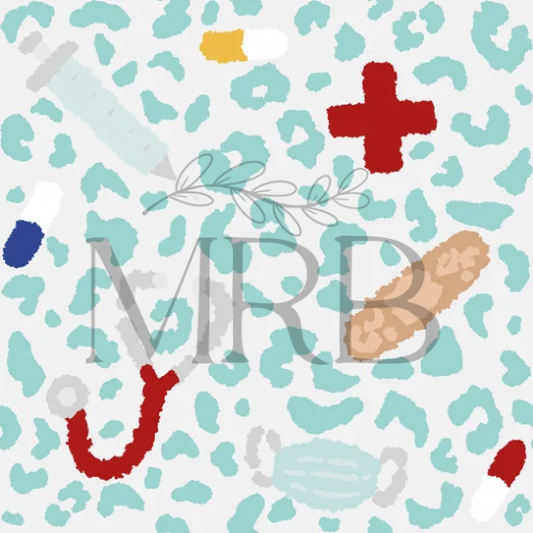 Nurse Cheetah (ON HAND FABRIC)