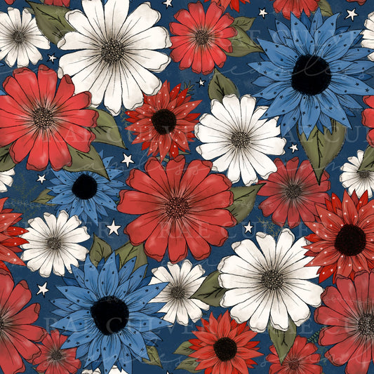 RWB Floral (ON HAND FABRIC)