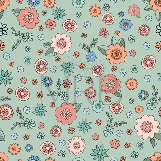 Peach+Teal Patchwork Coord (ON HAND)
