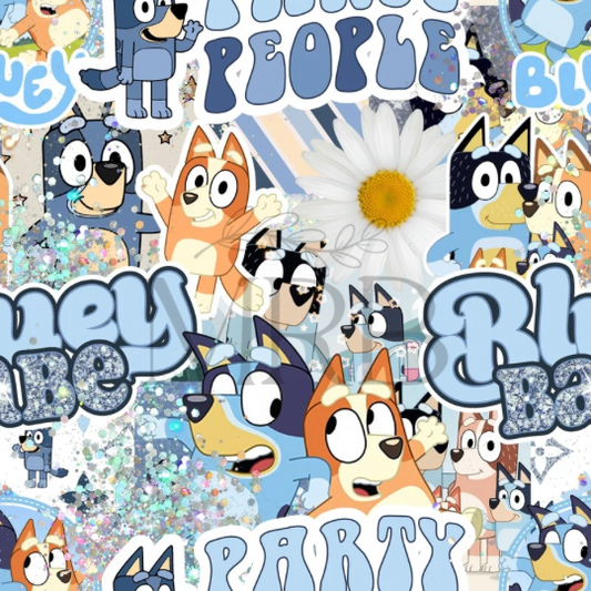 Bluey Sparkle Collage (ON HAND FABRIC)
