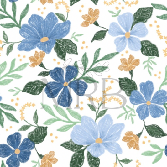 Blue Floral  (ON HAND)