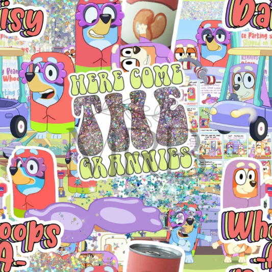 Grannies Collage w/ glitter (ON HAND)