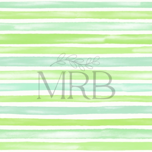 Green Watercolor Stripes (ON HAND)