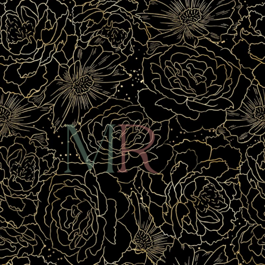 Black+Gold Floral (ON HAND)