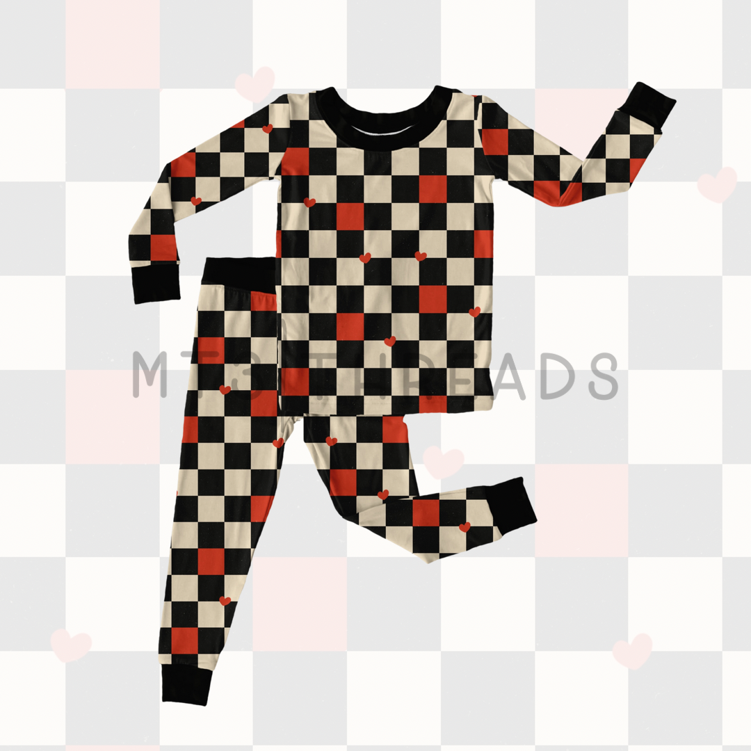 (RTS) Red Checker V-Day 2pc set