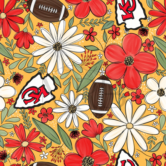 Kansas City Chiefs Floral (ON HAND FABRIC)