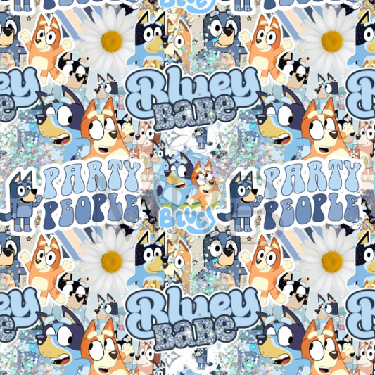 Bluey Glitter Collage (ON HAND FABRIC)
