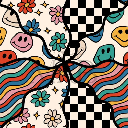 Retro Smiley Waves (ON HAND)