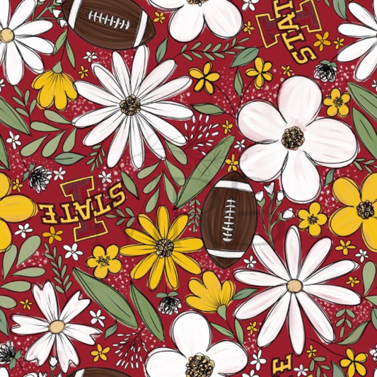 Iowa State Floral (ON HAND FABRIC)