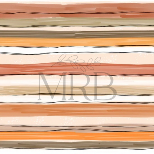 Tan Sketchy Floral Stripes (ON HAND)