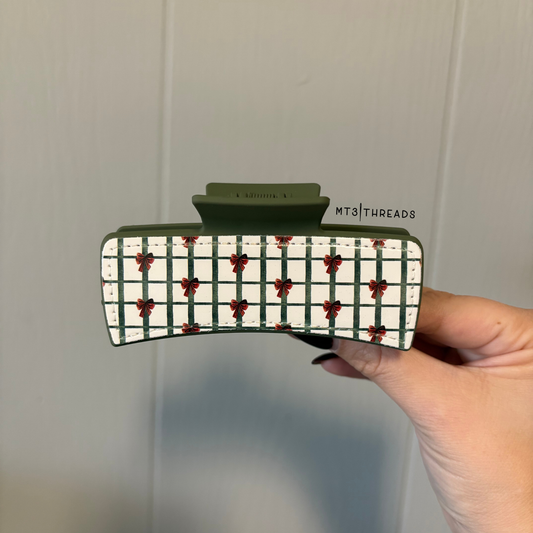 Red Bow Checks | Claw Clip