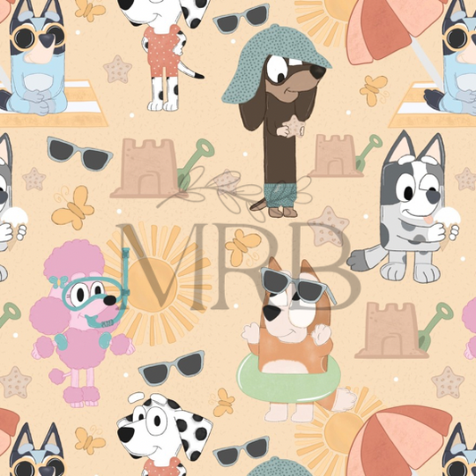 Bluey Sandcastles (ON HAND FABRIC)