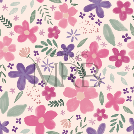 Pink+Purple Floral (ON HAND FABRIC)
