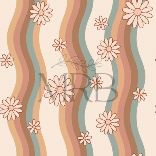 Wavy Floral Stripes (ON HAND)