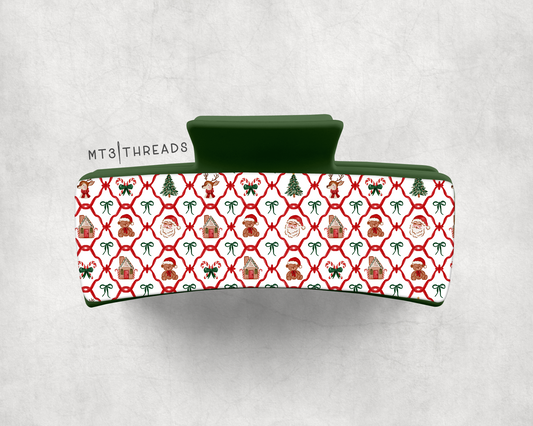 Vintage Christmas Diamonds | Claw Clip